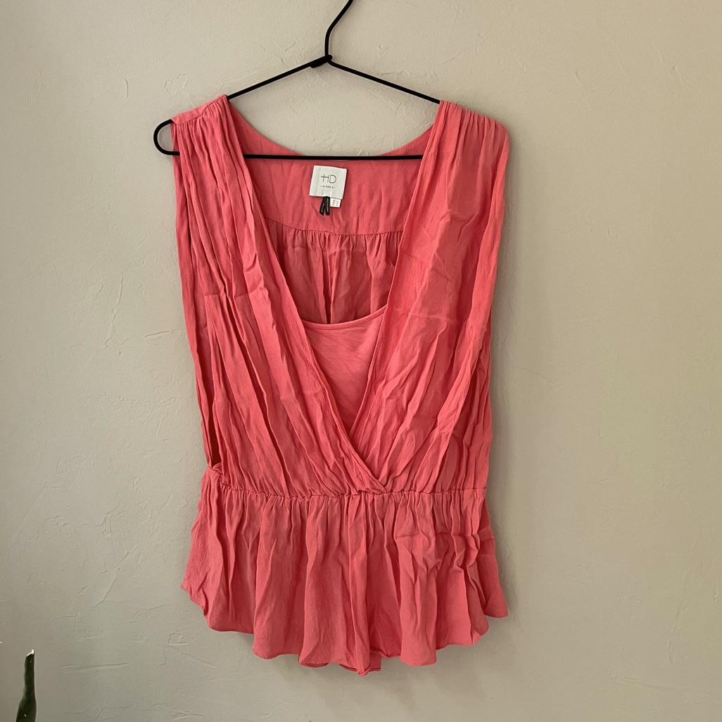 Hd In Paris Anthropologie Deborah Sleeveless Coral Pink Blouse 12